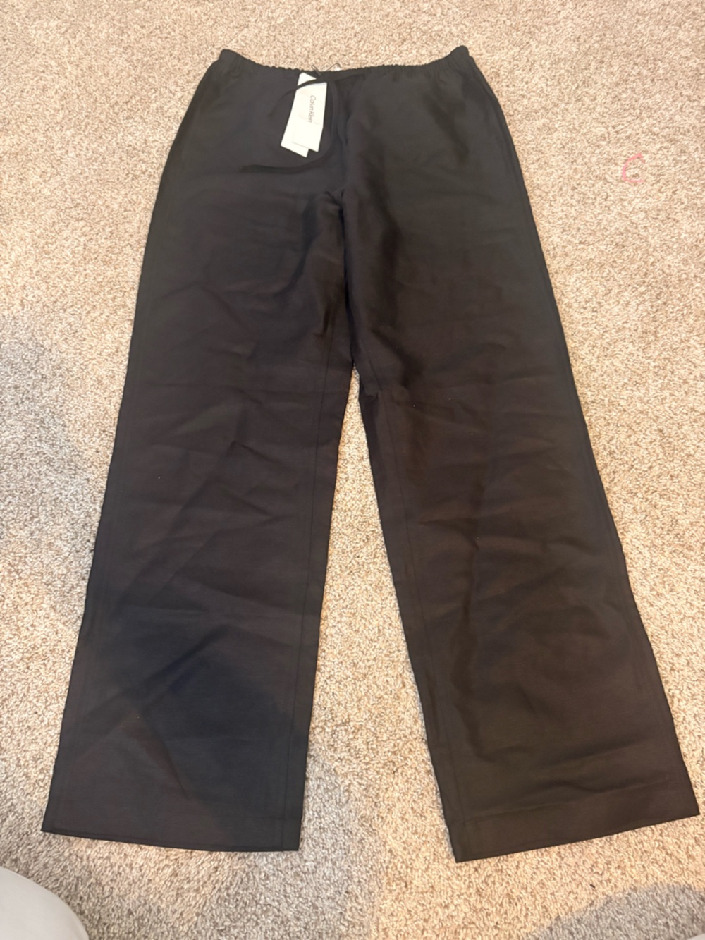 NWT Calvin Klein linen wide leg pant